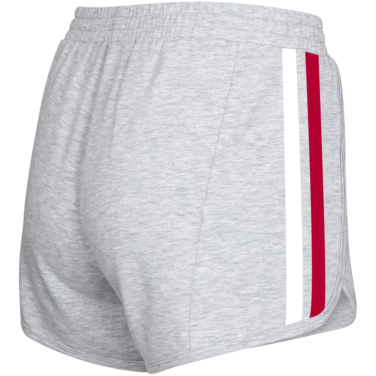 Ladies Indiana Hoosiers Side Stripe Grey Shorts - Image 2
