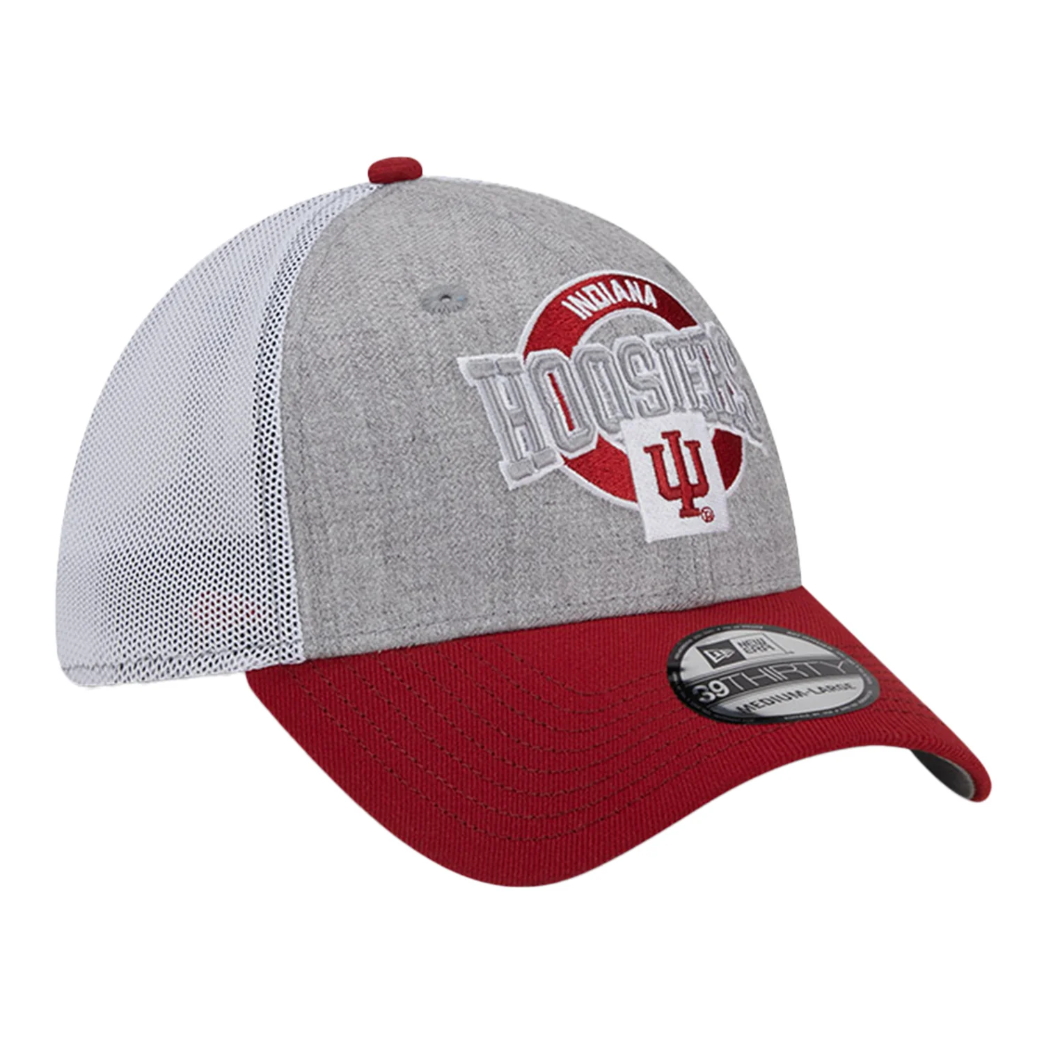 Indiana Hoosiers Round Logo Heather Grey Flex Hat - Image 2