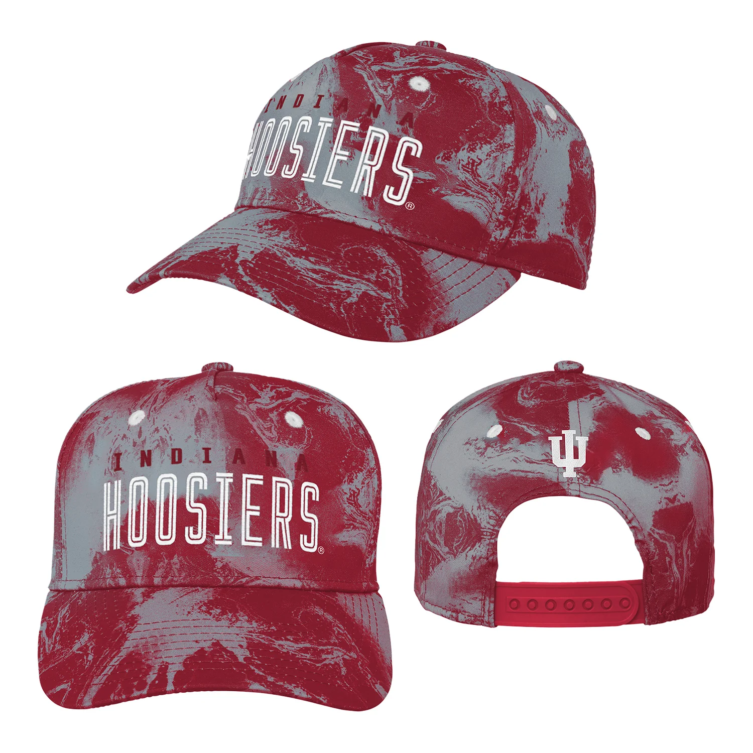 Youth Indiana Hoosiers Redzone Marbled Crimson Adjustable Hat - Image 2